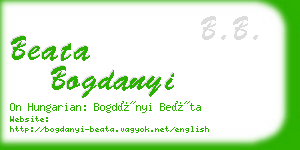 beata bogdanyi business card